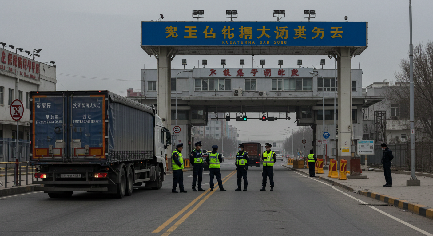 Современный склад на границе с Казахстаном с контейнерами