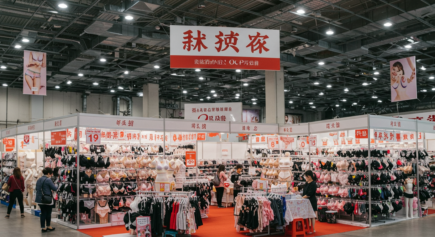 Современный фасад ТЯК Москва с грузовиками, разгружающими нижнее белье оптом