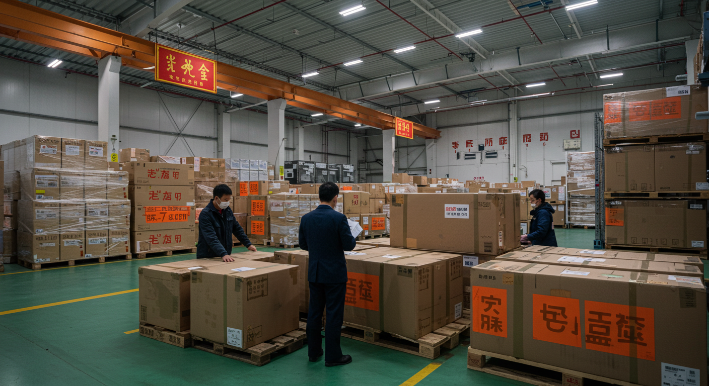 Современный китайский бизнес-район с русскими товарами в магазинах и культурной атмосферой