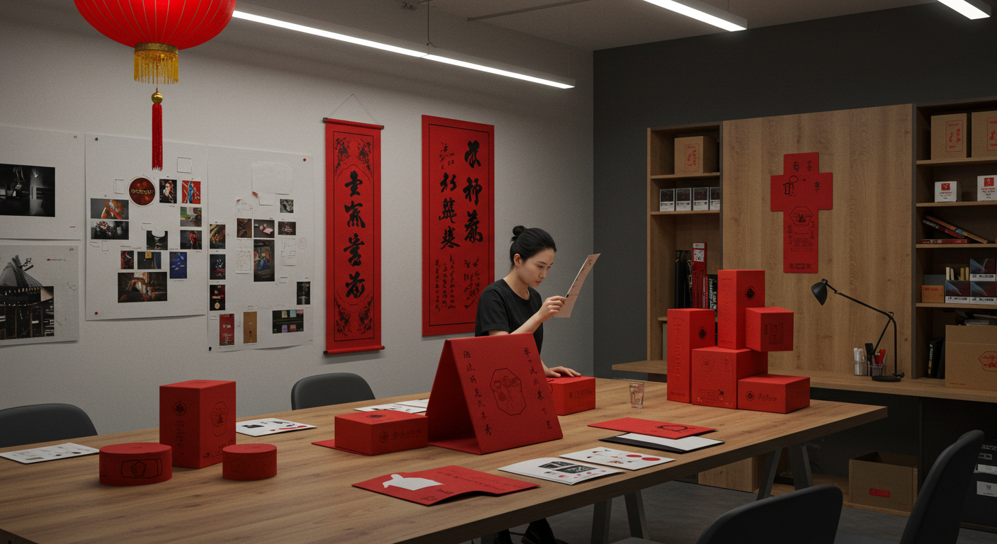 Современный китайский маркет с акциями Tmall и покупателями