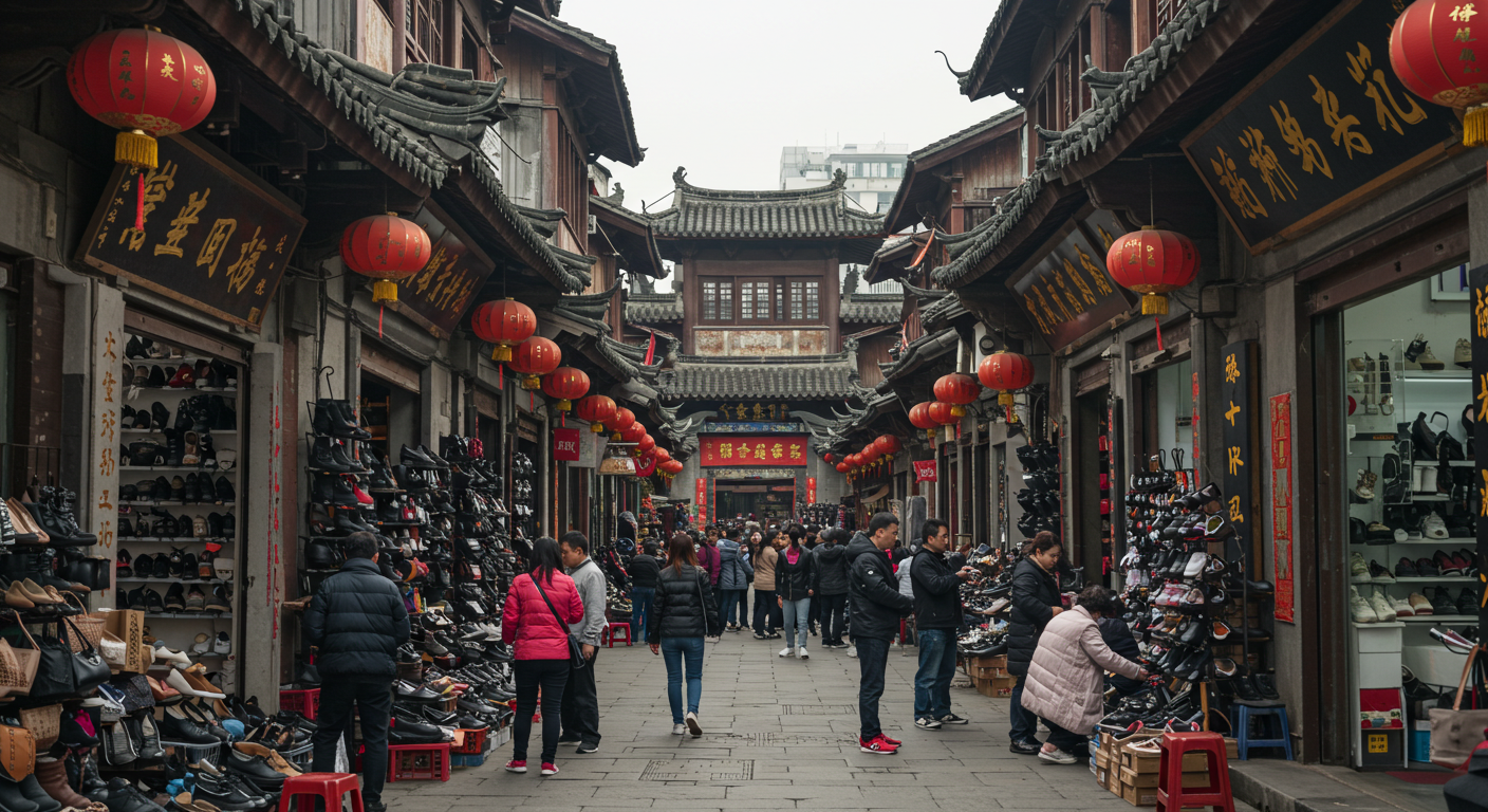 Современный китайский завод с работниками, проверяющими товары для Садовода