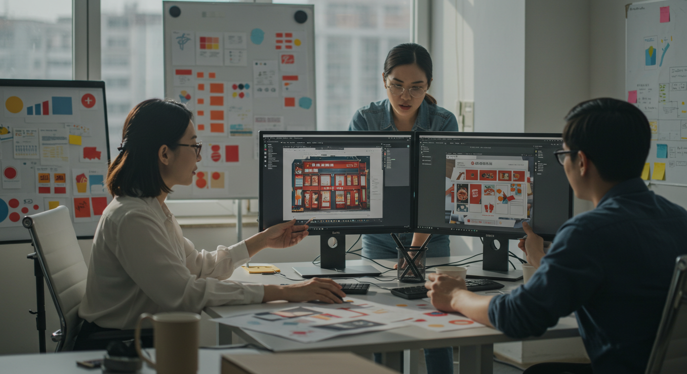 Современный логистический хаб с коробками Tmall и Tmall Global в работе