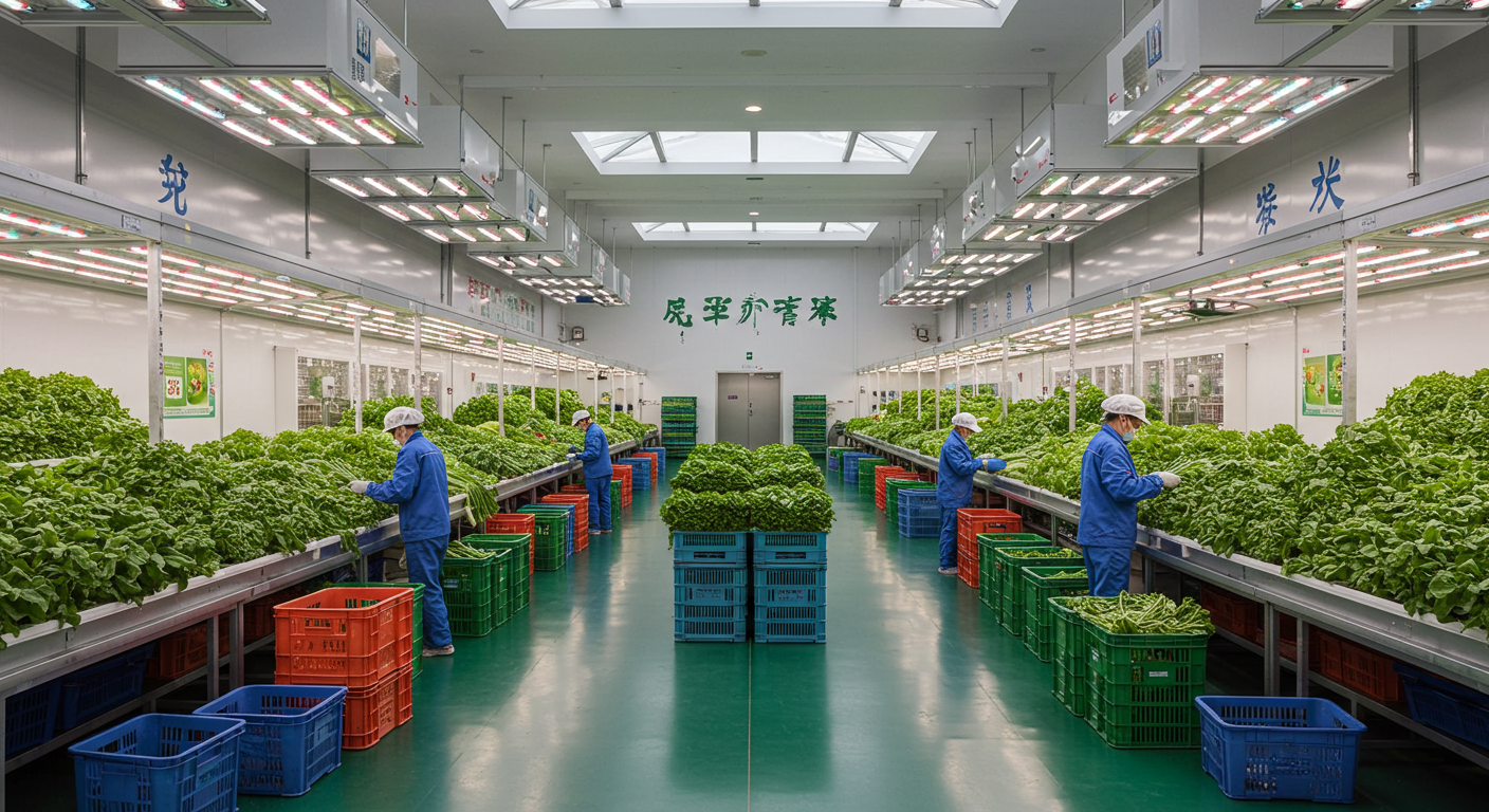 Современный логистический центр в Китае с контейнерами и грузовиками для России