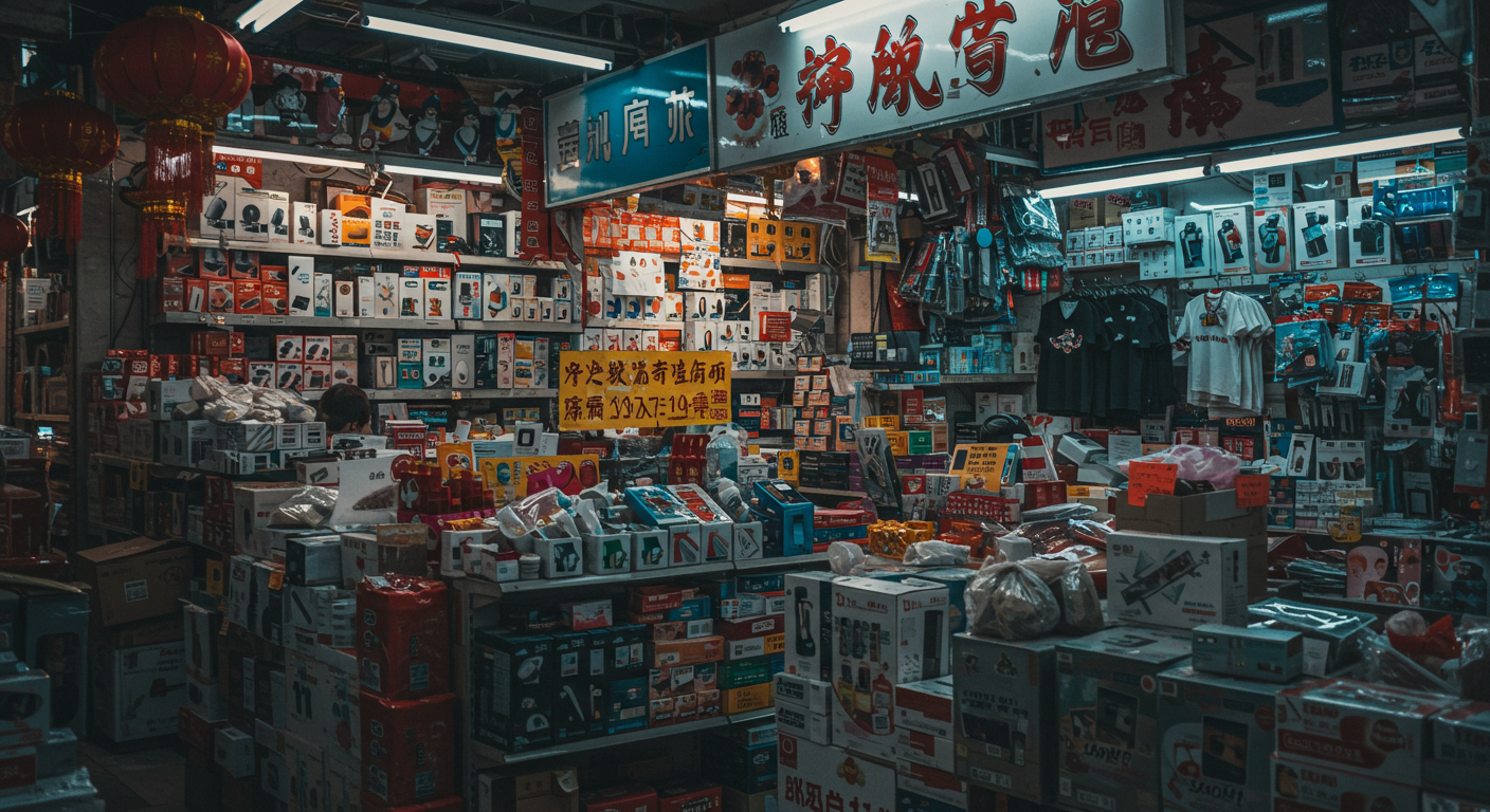 Современный логистический центр в Китае с контейнерами и грузовиками на фоне