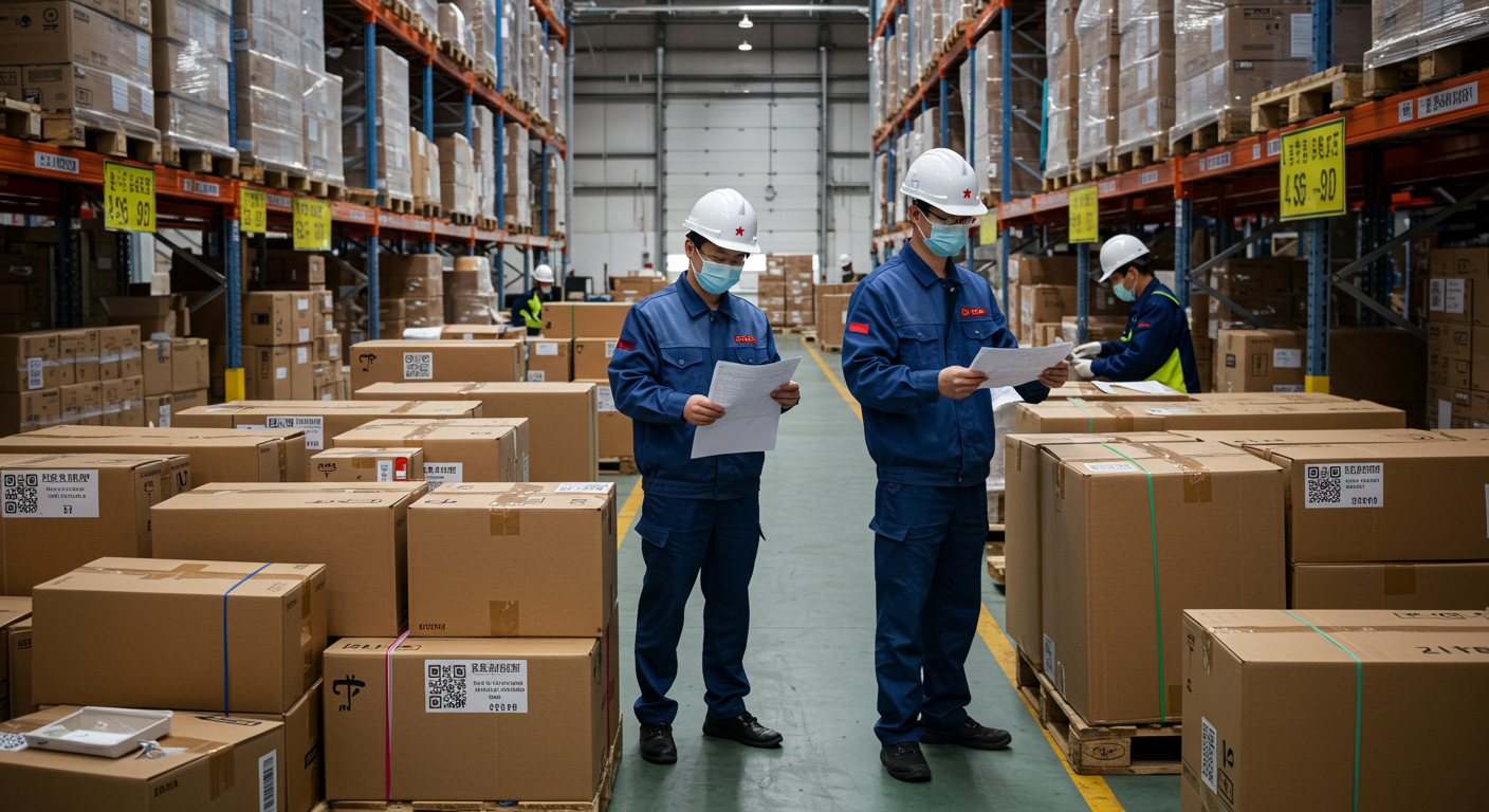 Современный офис таможни с документами и коробками для импорта