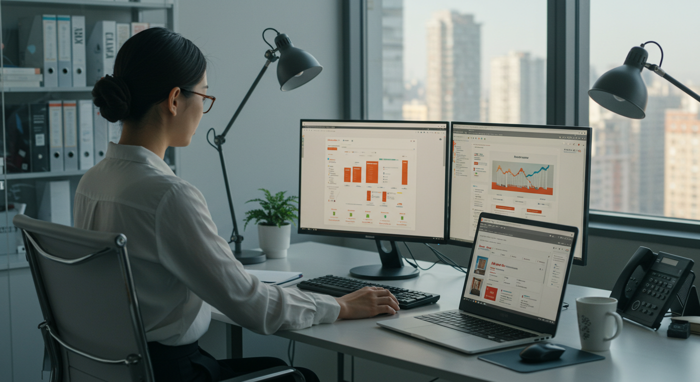 Современный оптовый рынок в Китае с вывесками Alibaba и предпринимателями