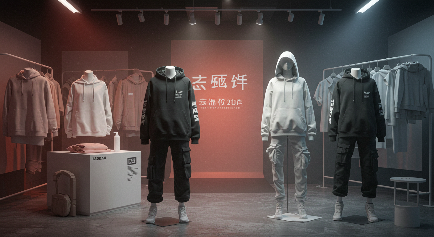 Современный рынок Taobao с модной одеждой, гаджетами и товарами для дома