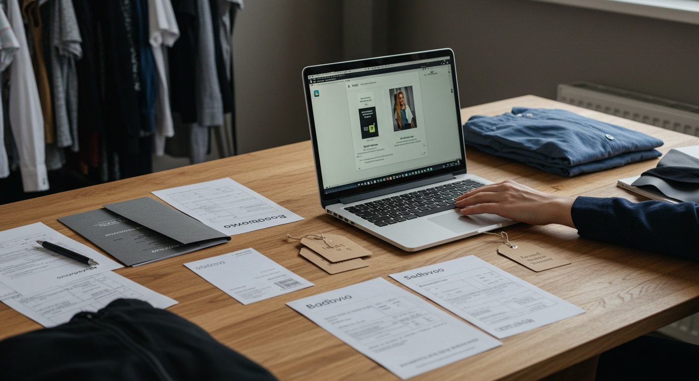 Современный склад рядом с Садоводом с упакованной мужской одеждой для отправки