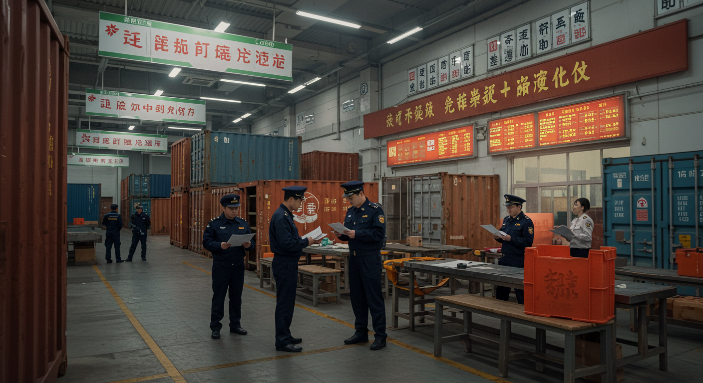 Современный склад с коробками, сканерами и документами для возврата НДС в Китае