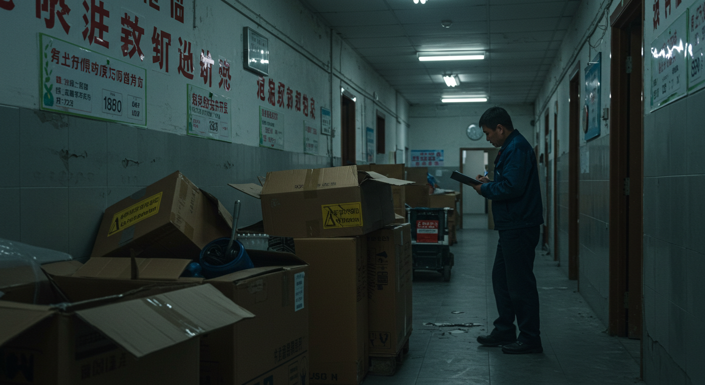 Современный склад в Китае, работники сортируют грузовые коробки