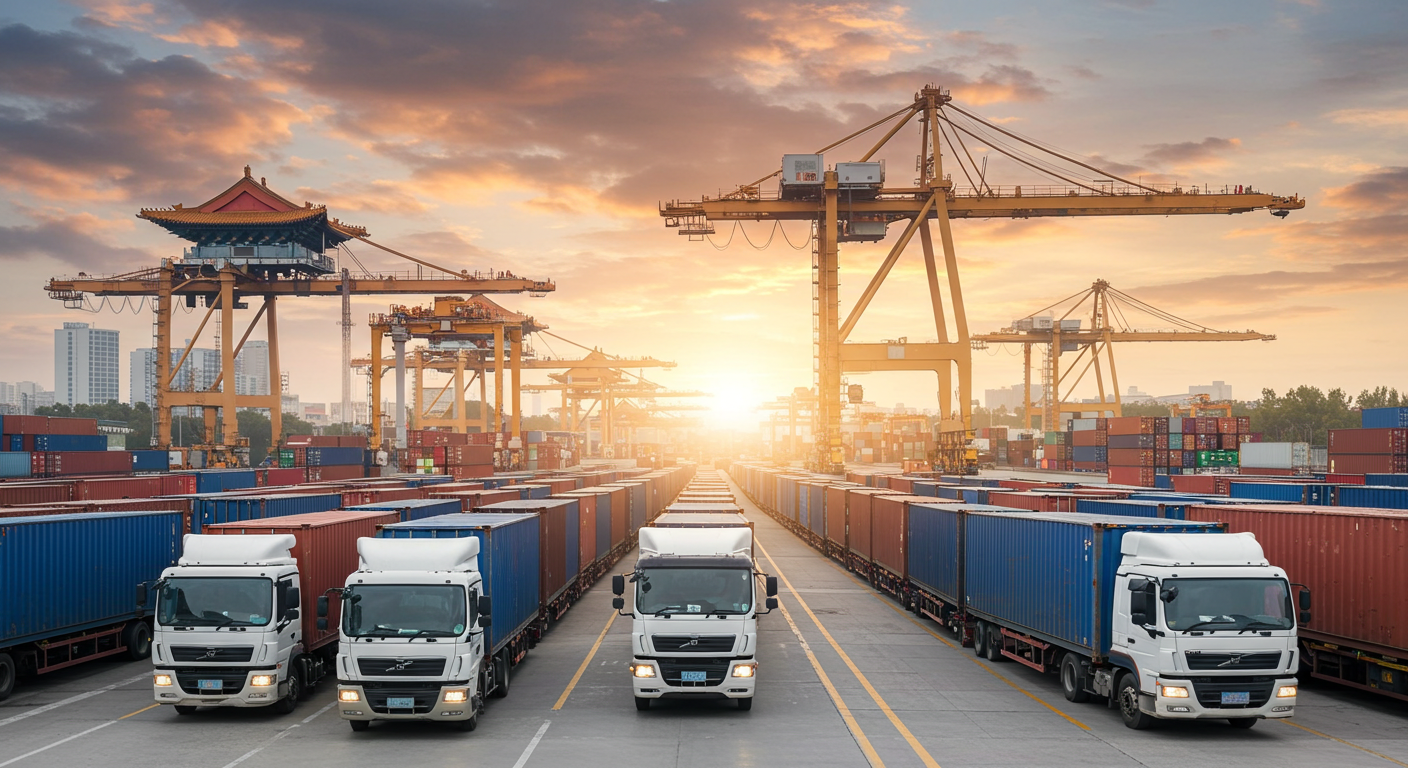 Современный склад в Китае с коробками для доставки в Россию.