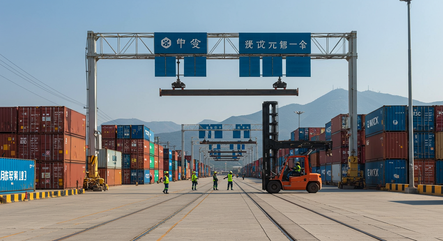 Современный склад в Китае с работниками и упаковками для доставки