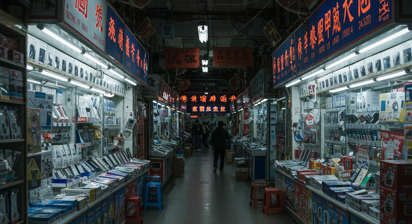 Современный склад в Китае с работниками, сортирующими товары для России