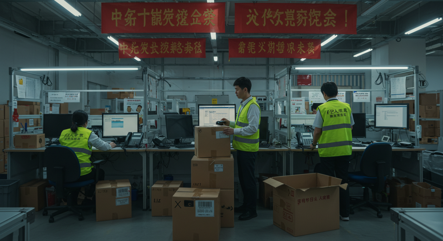 Современный склад в Китае с сортировкой сборных грузов от различных поставщиков.