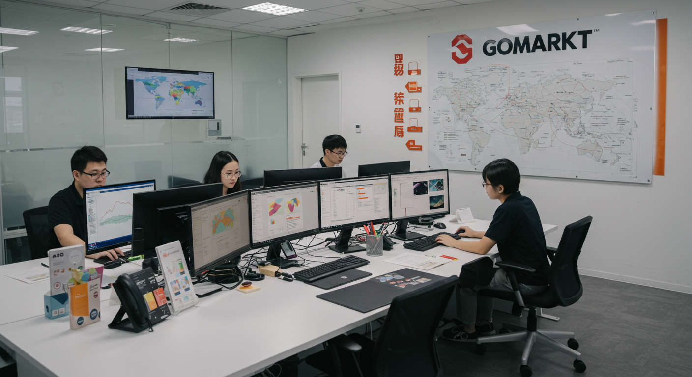 Современный склад в Китае загружает товары с яркой упаковкой