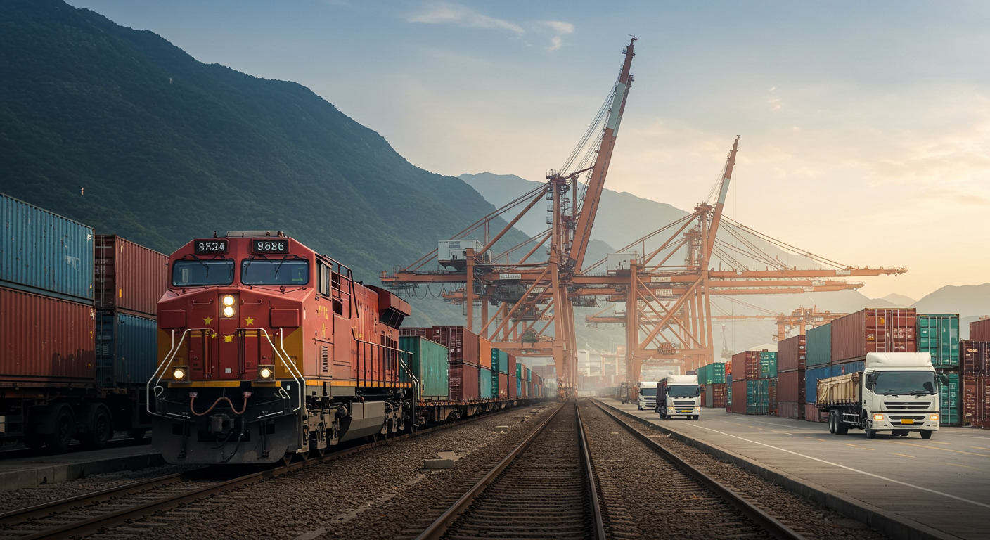 Современный склад во Владивостоке с упаковками из Китая под логистику