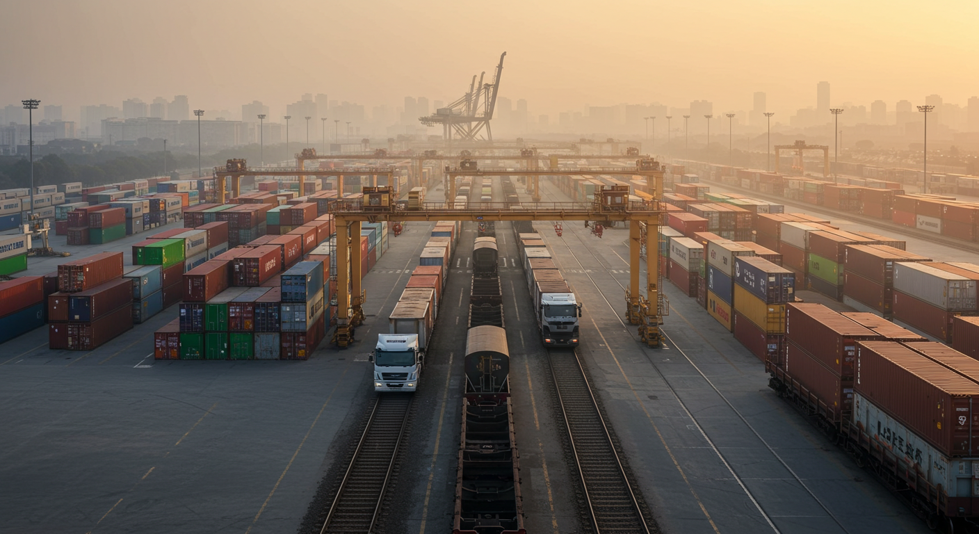 Станция упаковки с работниками, готовящими экспресс-посылки для доставки из Китая