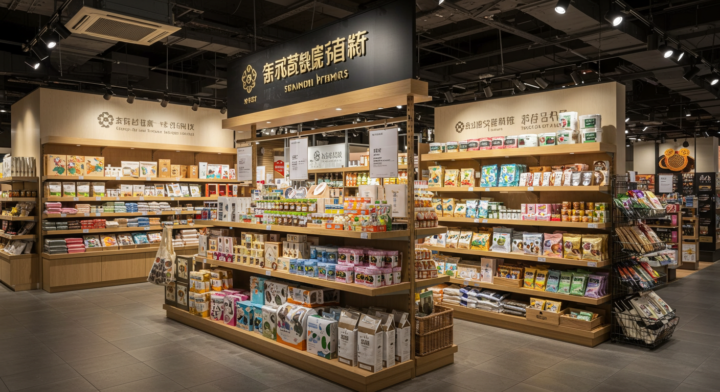 Стол с разнообразными трендовыми товарами 2025 для онлайн-продаж и маркетплейсов