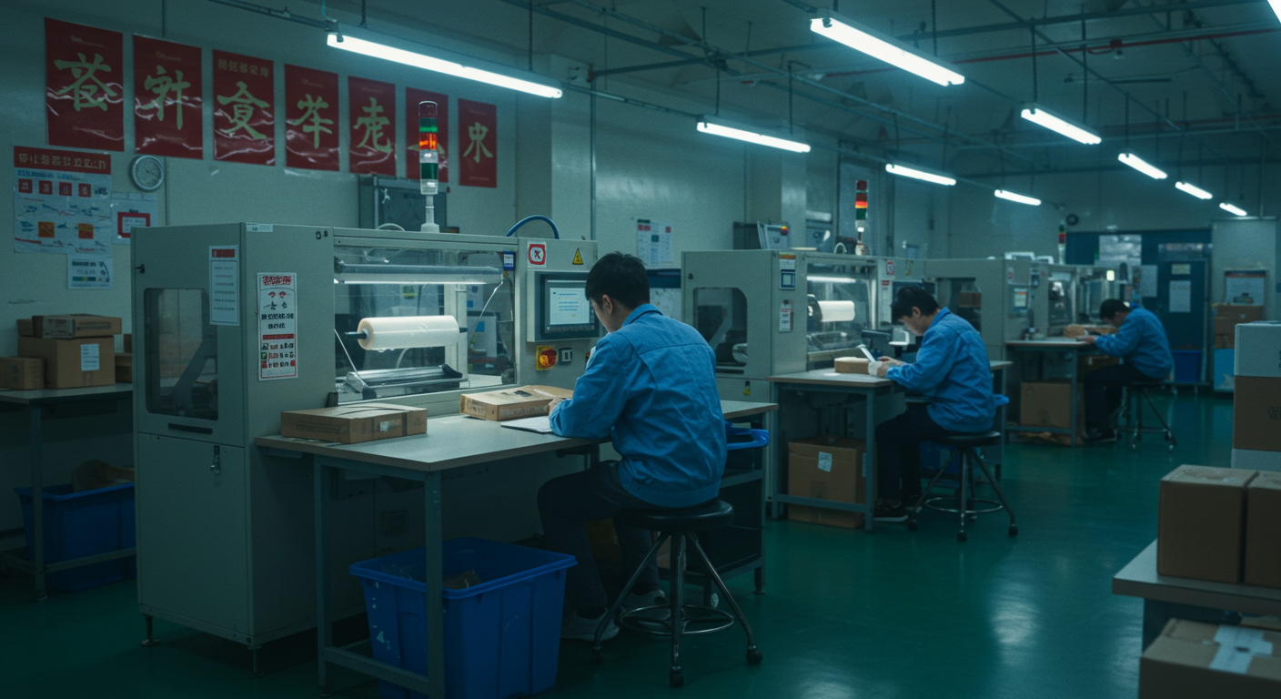 Торговая улица в Китае с покупателями и витринами товаров