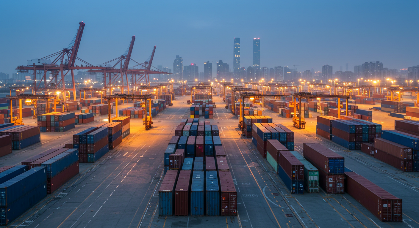 Торговая улица в Китае с сезонными товарами на продажу