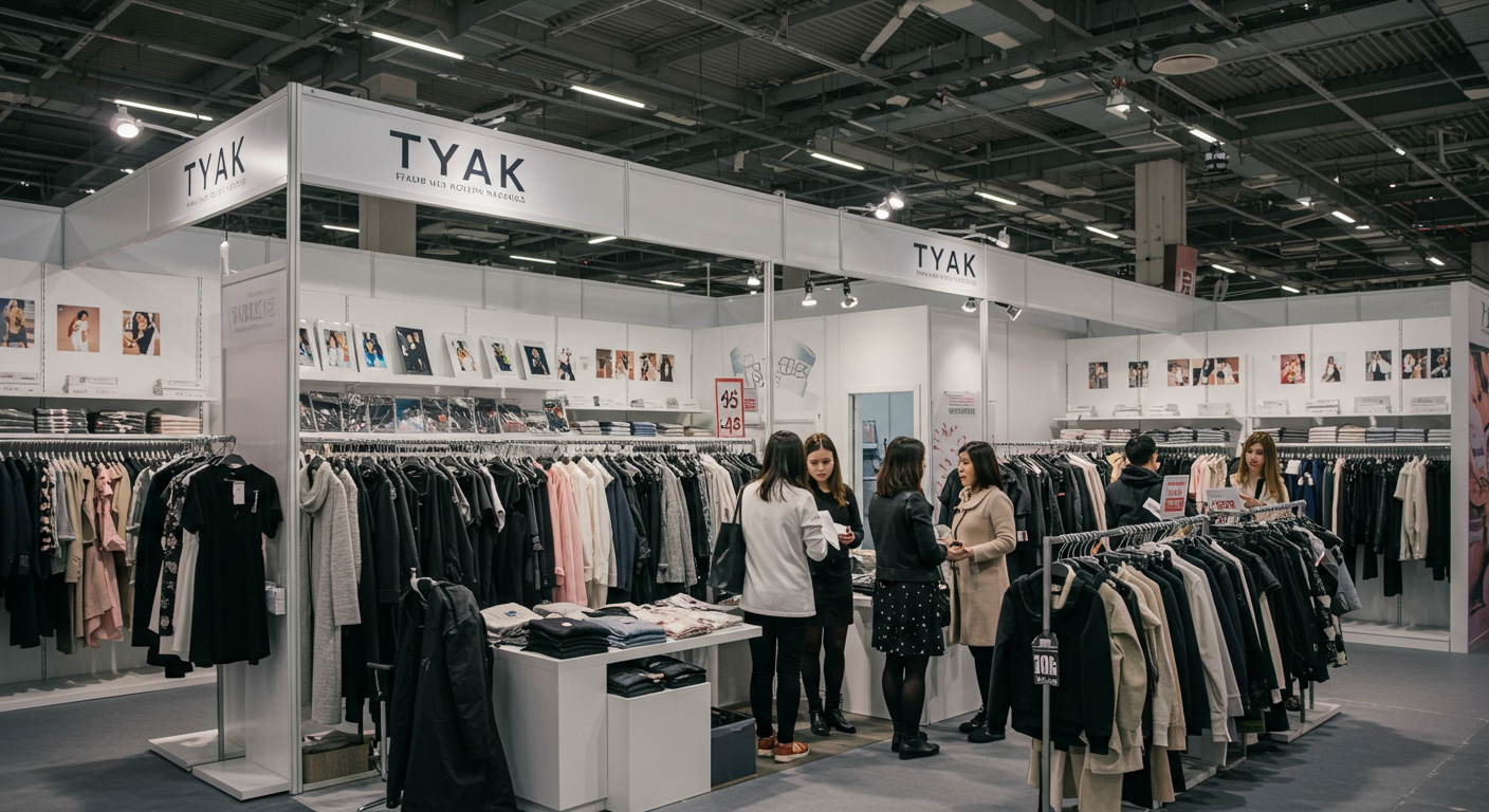 Улица оптового рынка ТЯК с яркими прилавками и покупателями