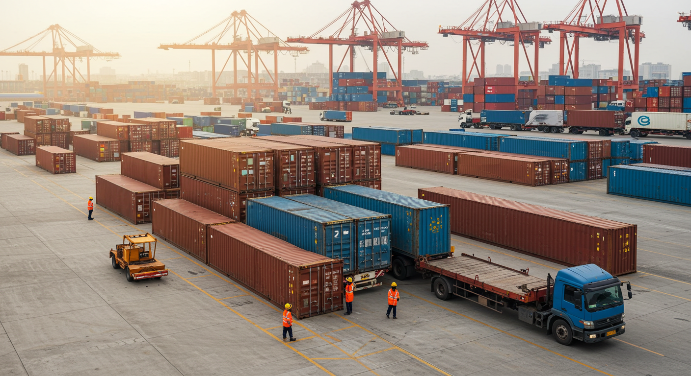 Уличный рынок в Китае с товарами и ценниками в юанях