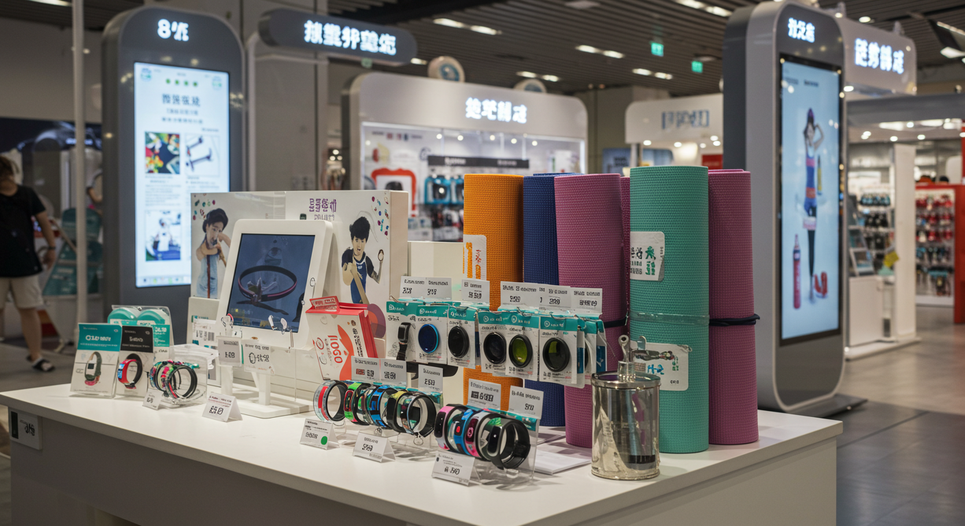 Урбанистический логистический хаб в Китае с контейнерами и спортивными тренажерами