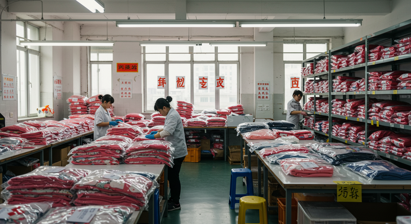 Яркий магазин детской одежды на рынке Садовод, покупатели рассматривают ассортимент