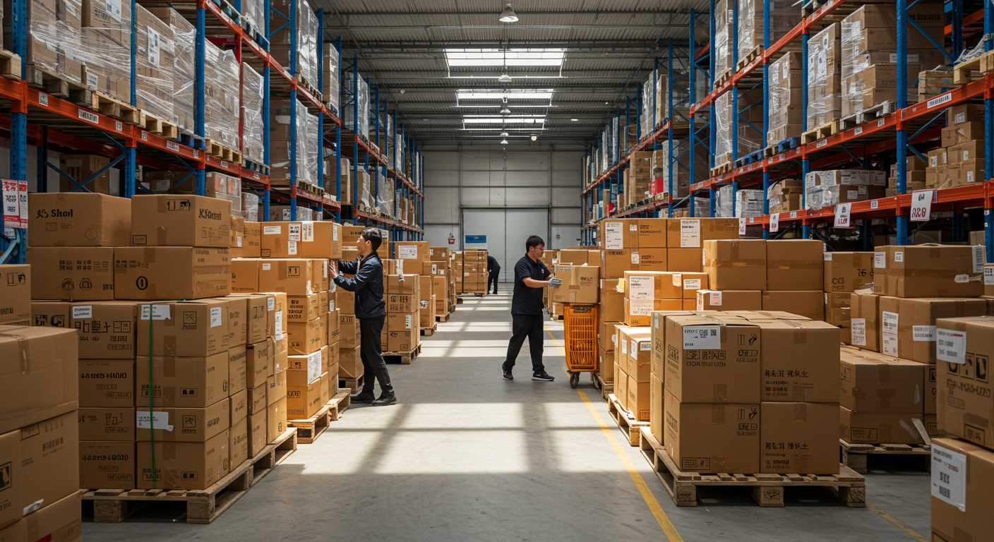 Живописный оптовый район моды в Гуанчжоу с манекенами в трендовой одежде