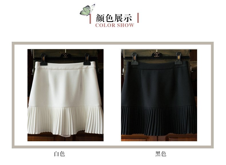 Шелковая короткая юбка с плиссированным низом оптом из Китая