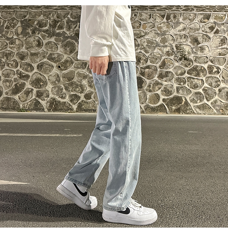 Широкие джинсы мужские в стиле Хонгконг весна оптом из Китая