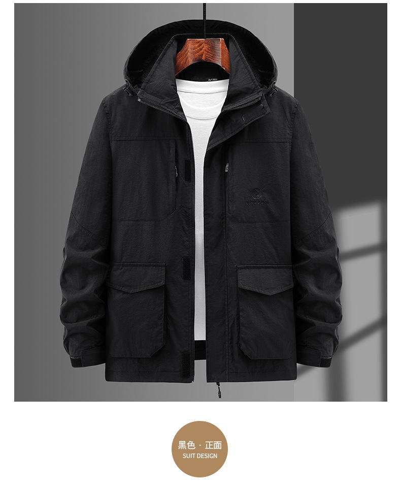 Мужской ветровой плащ с капюшоном оптом из Китая