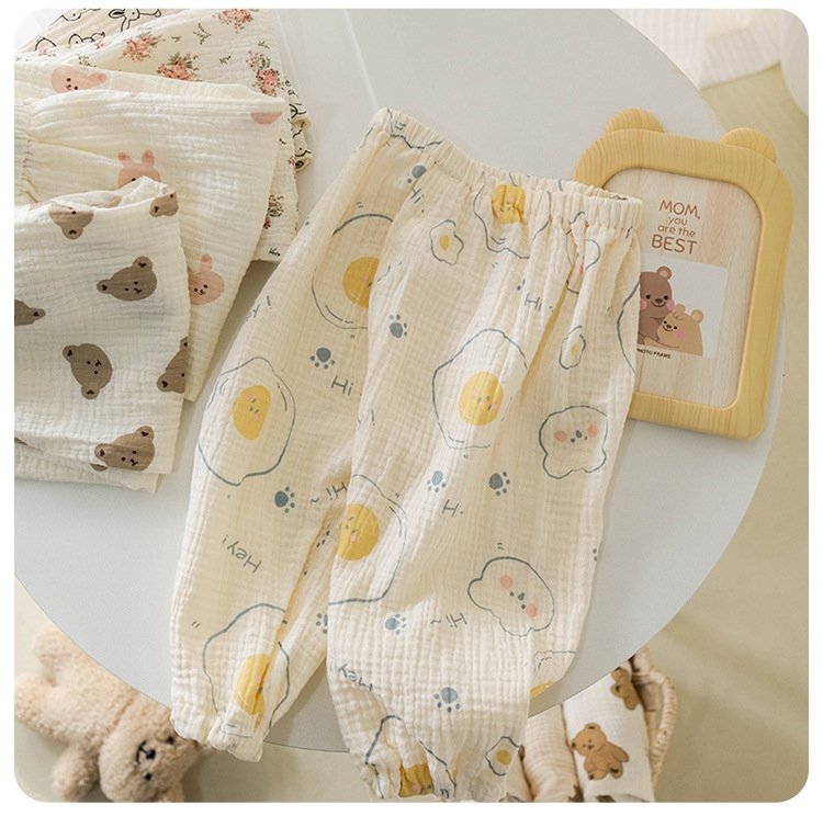 Летние детские штаны из марли оптом