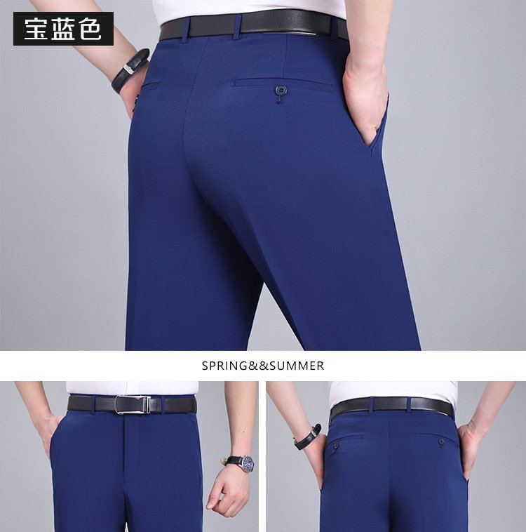 Летние мужские брюки из шелкового сурепа для делового стиля оптом из Китая