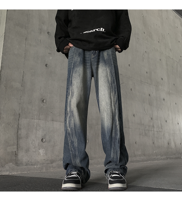 Мужские джинсы осенние прямые широкие штаны оптом из Китая