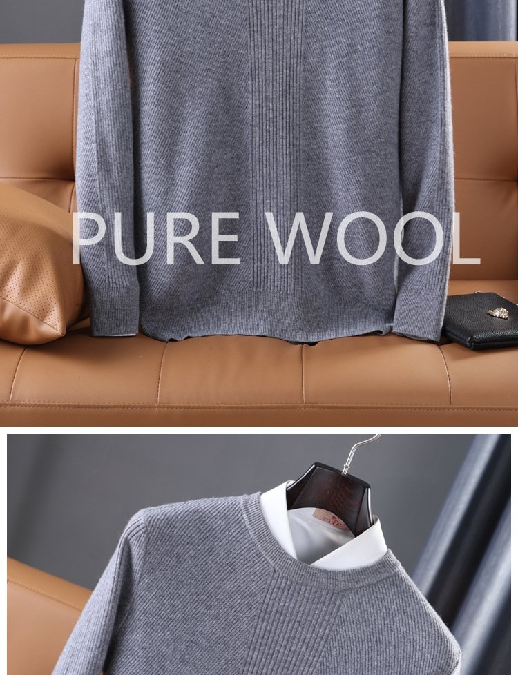 Мужской свитер из чистой шерсти оптом