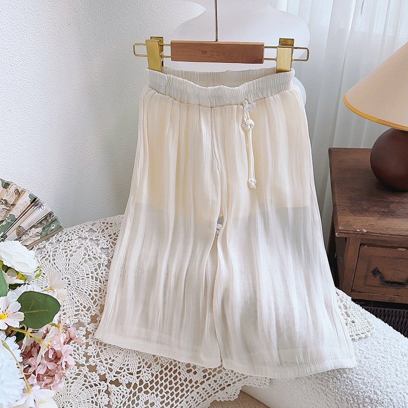 Детские широкие летние брюки для девочек оптом