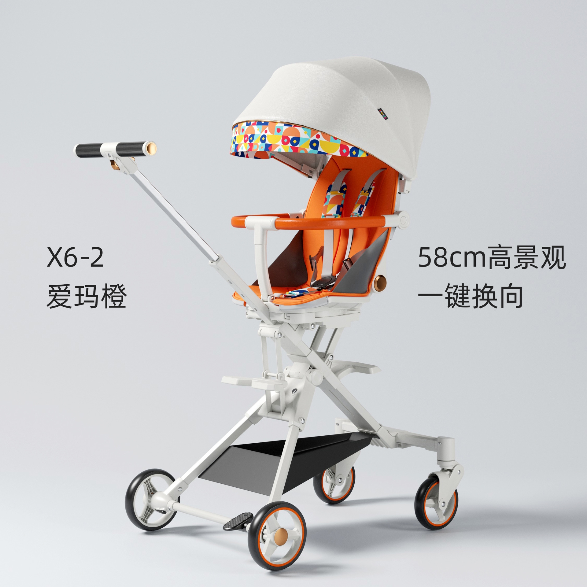 Playkids普洛可遛娃婴幼儿可躺可换向高景观轻便推车一键折叠X6X7 оптом из Китая