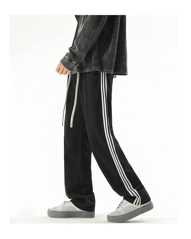 Мужские джинсы с принтом трех полосок оптом из Китая