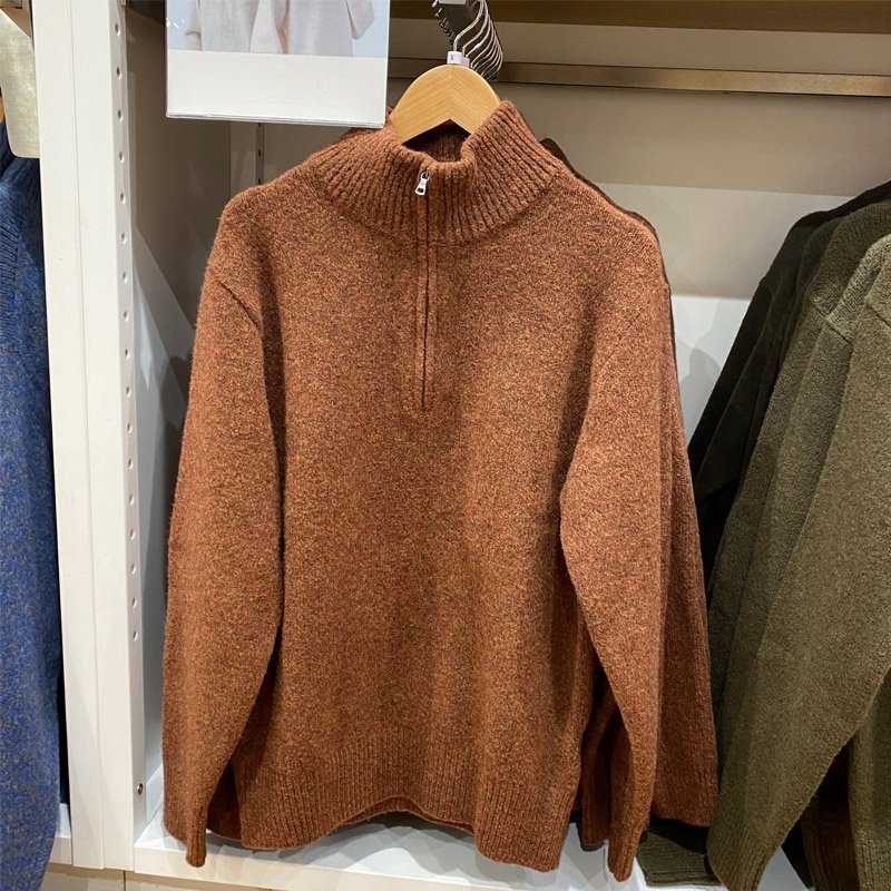 Пуловер с полувысоким воротником и длинным рукавом оптом