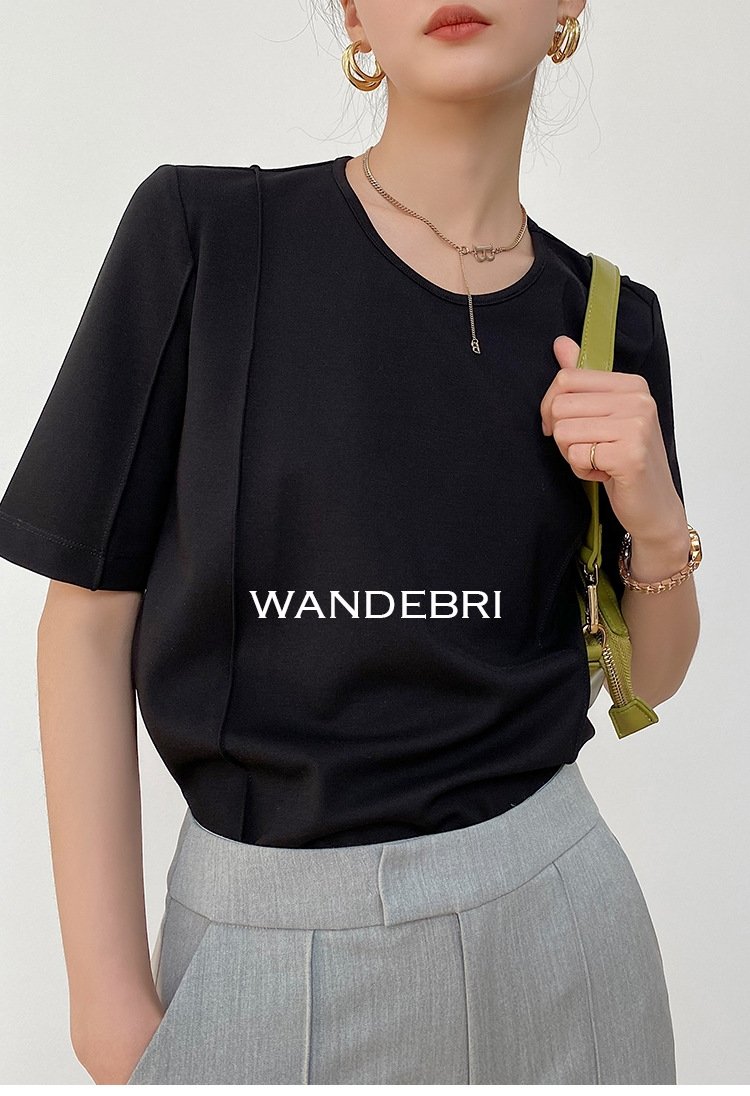 Летняя футболка из шелка и рома с короткими рукавами оптом