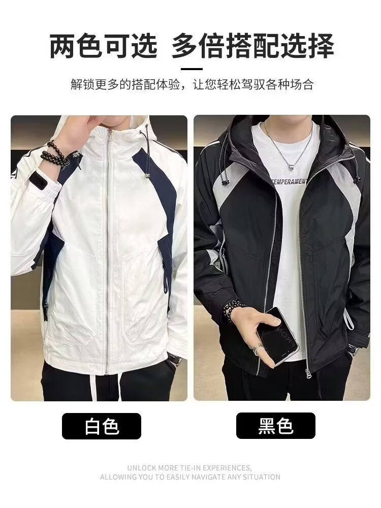 Мужская куртка с полосками и капюшоном оптом из Китая