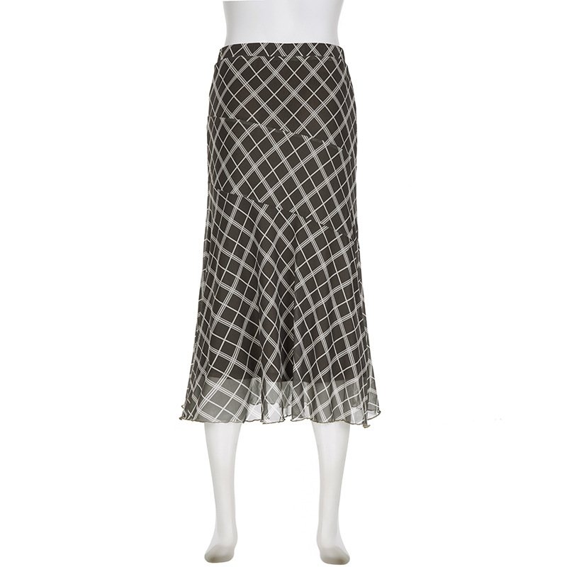 Винтажная юбка с принтом и плиссировкой оптом из Китая