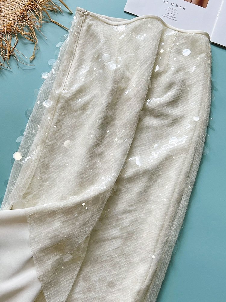 Вечерняя юбка с блестками и разрезом оптом из Китая