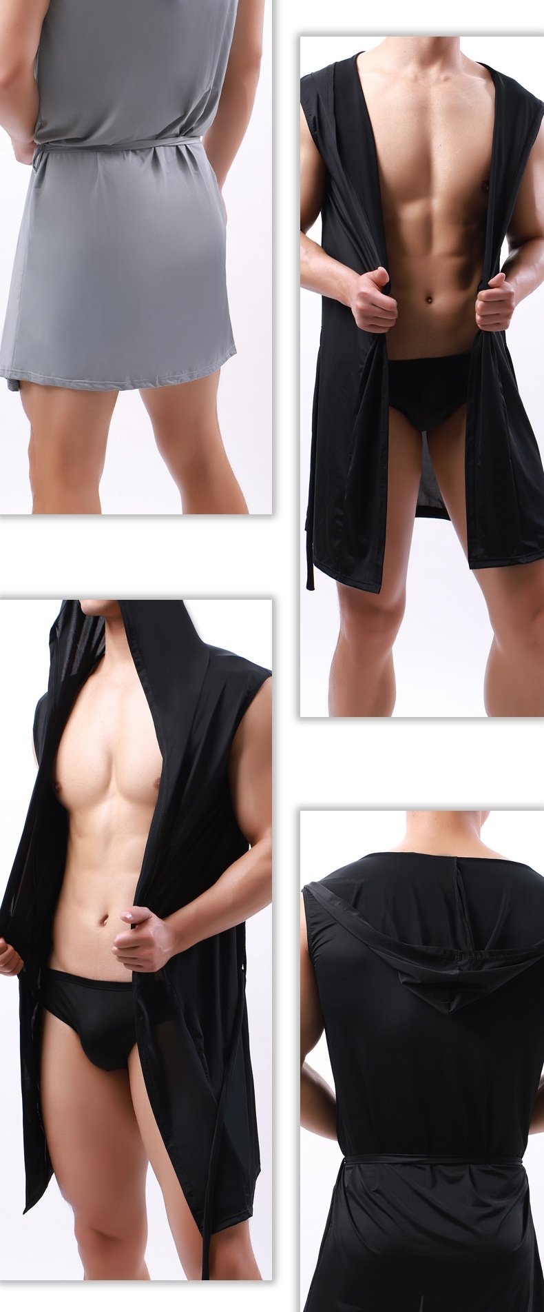 Мужской халат из молочного шелка оптом