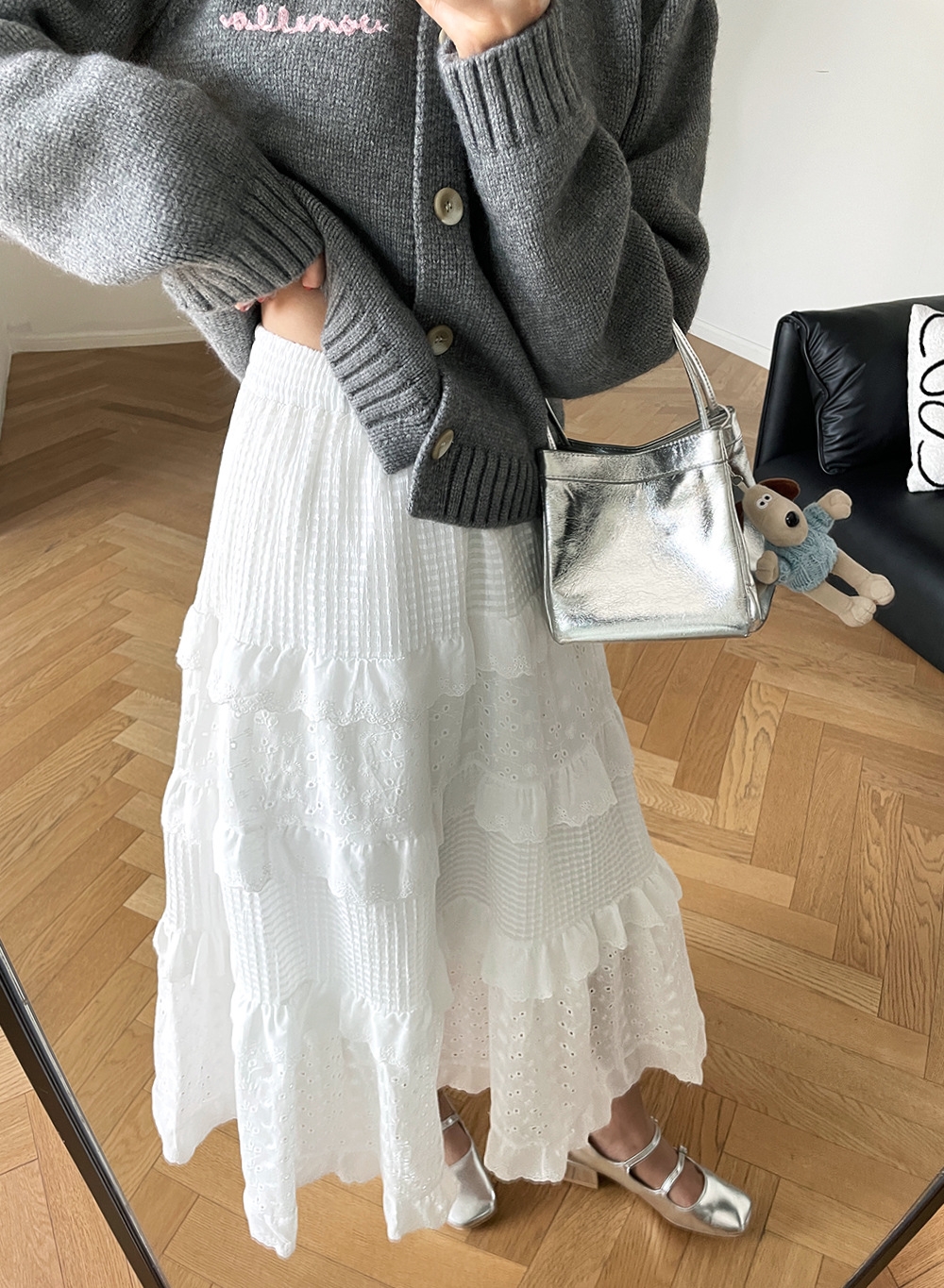 Высокая юбка с кружевом 2024 оптом из Китая