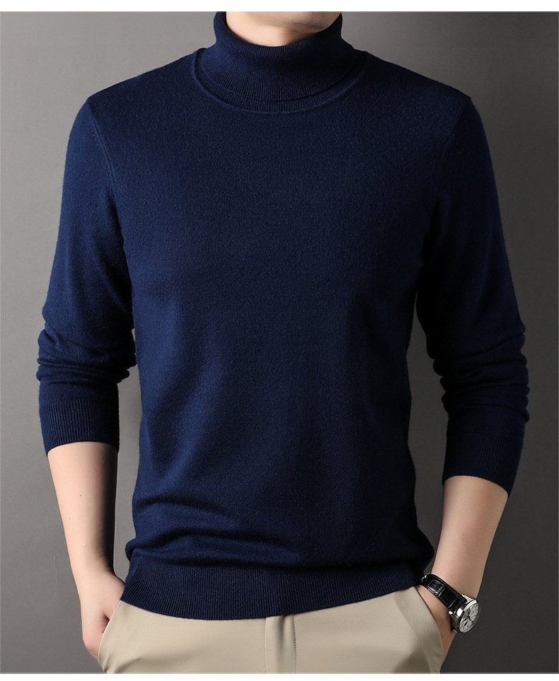 Мужской свитер с высоким воротником осенне-зимней коллекции 2024 оптом