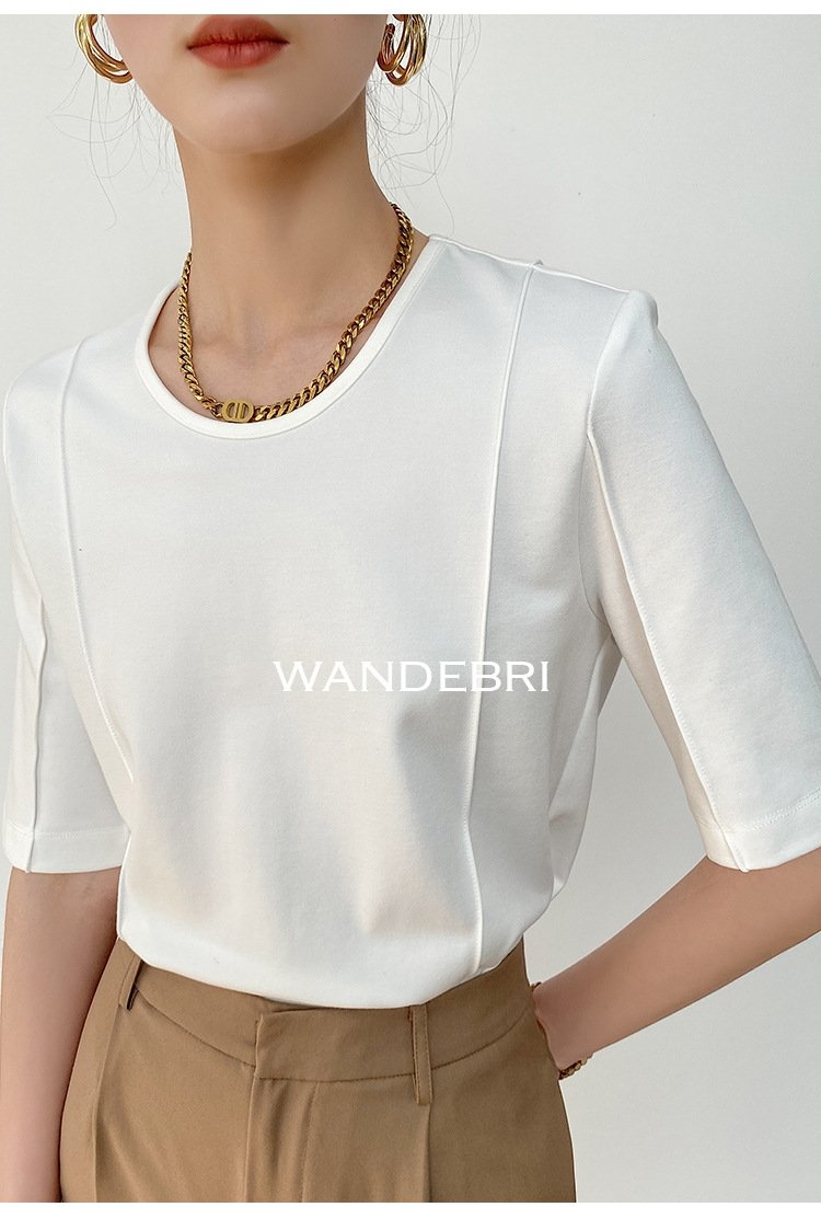 Летняя футболка из шелка и рома с короткими рукавами оптом