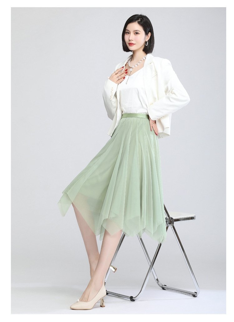 Юбка полуприлегающего силуэта с высокой талией оптом из Китая