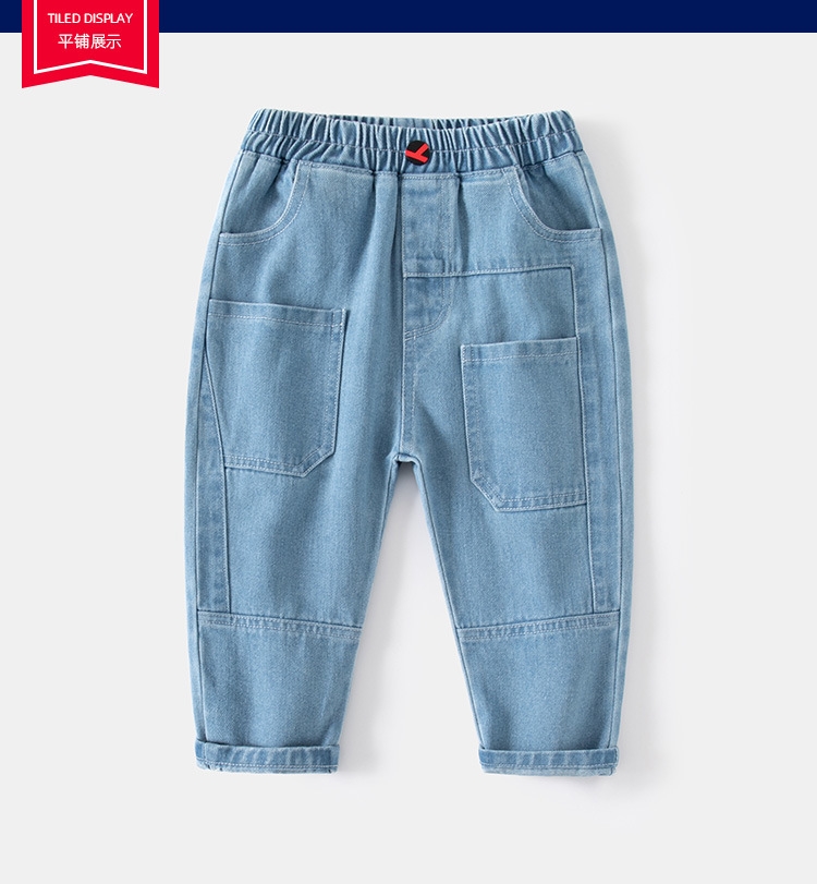 Джинсы для мальчиков с карманами и средней посадкой оптом из Китая